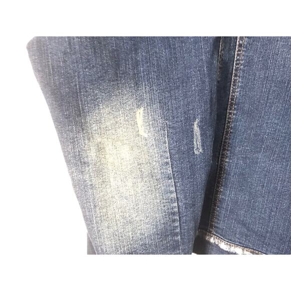 Stay Country Denim Jacket Womens Size 3X Dark Wash Graffiti Art Western Trucker - Picture 10 of 14